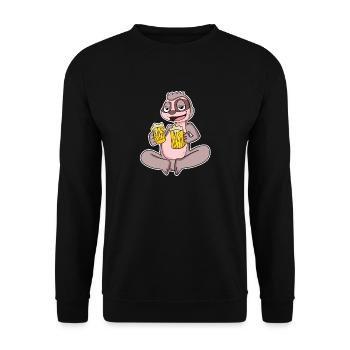 Sloth with beer - Unisex Sweatshirt - black - Front - Alina (178cm) & Michal (187cm)