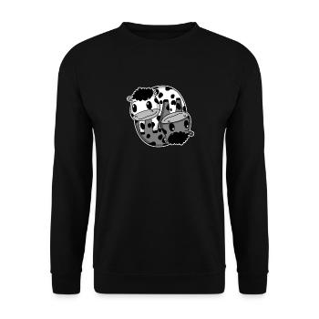 Yin Yang Sign Cow - Unisex Sweatshirt - black - Front - Alina (178cm) & Michal (187cm)
