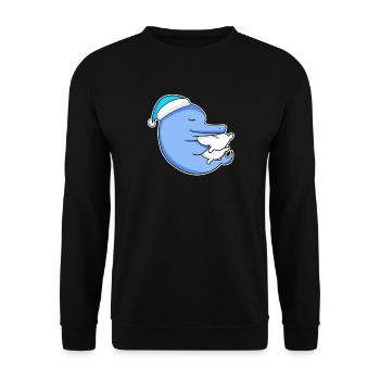 Dauphin avec oreiller et bonnet de nuit - Sweat-shirt Unisexe - noir - Devant - Alina (178cm) & Michal (187cm)