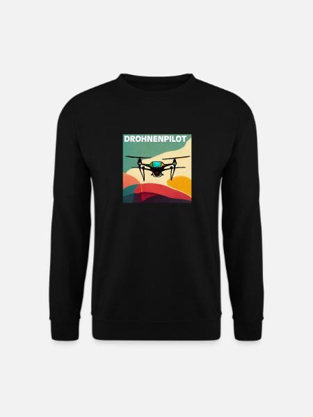 Drohnenpilot Retro-Poster - Unisex Pullover - Schwarz