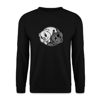 Yin Yang Pigs - Unisex Sweatshirt - black - Front - Alina (178cm) & Michal (187cm)