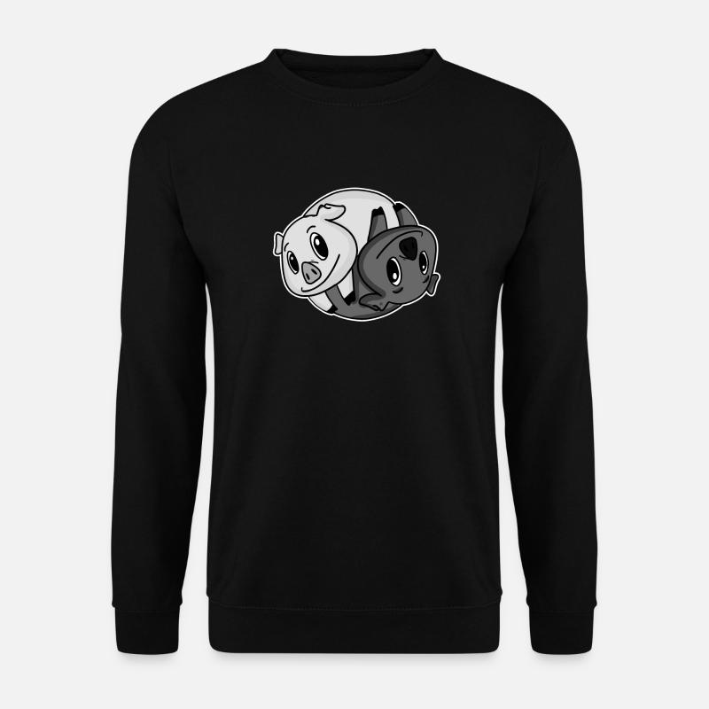 Cochons Yin Yang - Sweat-shirt Unisexe - noir