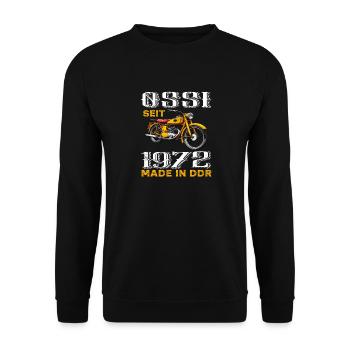 DDR Osten Ossi Ostdeutschland 1972 Geburtstag - Unisex Pullover - Schwarz - Vorne - Alina (178cm) & Michal (187cm)