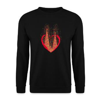 Kölner Dom Konfetti Im Herzen Karneval Herz Köln - Unisex Pullover - Schwarz - Vorne - Alina (178cm) & Michal (187cm)