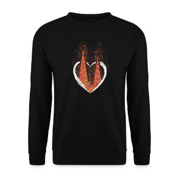 Kölner Dom Konfetti Im Herzen Karneval Herz Köln - Unisex Pullover - Schwarz - Vorne - Alina (178cm) & Michal (187cm)