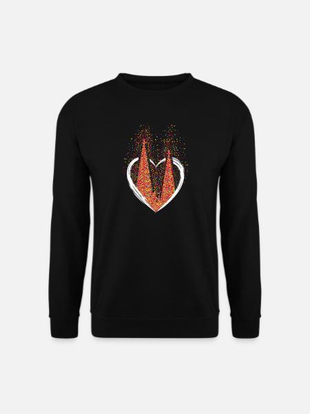 Kölner Dom Konfetti Im Herzen Karneval Herz Köln - Unisex Pullover - Schwarz
