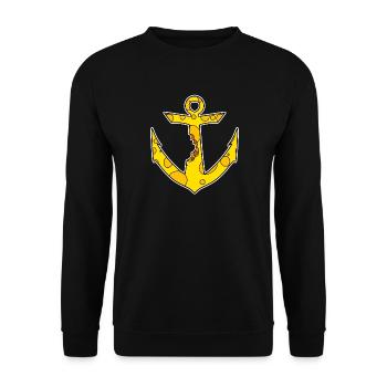 Symbole du capitaine de l’ancre de fromage - Sweat-shirt Unisexe - noir - Devant - Alina (178cm) & Michal (187cm)