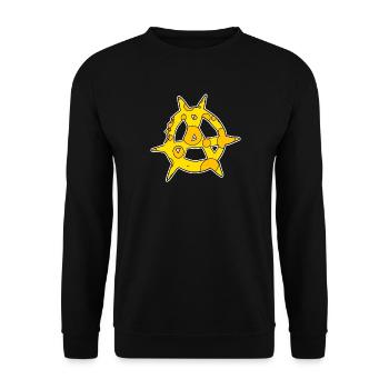 Anarchy symbol made of cheese - Unisex Sweatshirt - black - Front - Alina (178cm) & Michal (187cm)