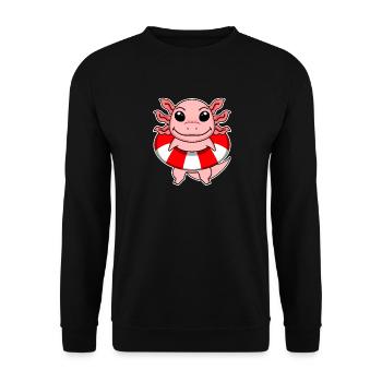 Axolotl Motif Kids Lifeguard - Unisex Sweatshirt - black - Front - Alina (178cm) & Michal (187cm)