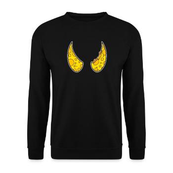 Corne Cornes Cheese Devil - Sweat-shirt Unisexe - noir - Devant - Alina (178cm) & Michal (187cm)