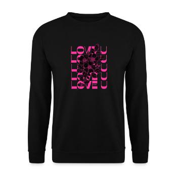 LOVE U PINK - Sweat-shirt Unisexe - noir - Devant - Alina (178cm) & Michal (187cm)