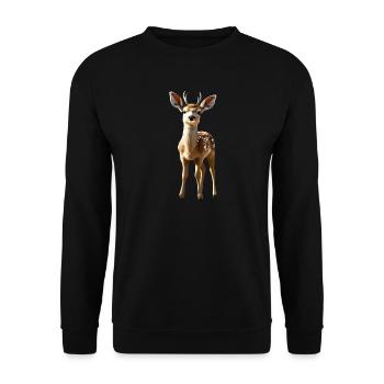 Roe Deer Fawn Costume Roebuck Deer Cute Deer Fawn - Unisex Sweatshirt - black - Front - Alina (178cm) & Michal (187cm)