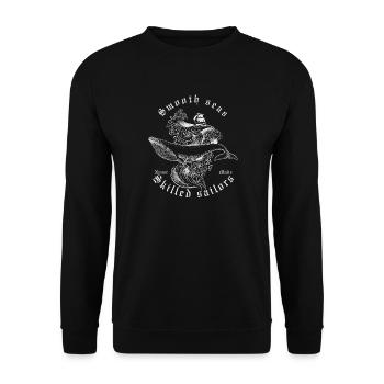 Glatte See Erfahrener Segler Segeln Nautisches Zitat - Unisex Pullover - Schwarz - Vorne - Alina (178cm) & Michal (187cm)