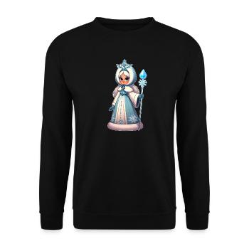 Ded Moroz Snegurotschka russischer Weihnachtsmann - Unisex Pullover - Schwarz - Vorne - Alina (178cm) & Michal (187cm)