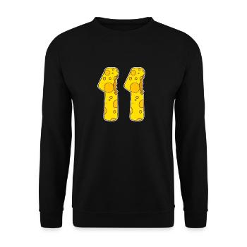 11 Year Old Funny Cheese - Unisex Sweatshirt - black - Front - Alina (178cm) & Michal (187cm)