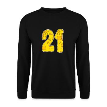 21 years old Lustig Käse - Unisex Sweatshirt - black - Front - Alina (178cm) & Michal (187cm)