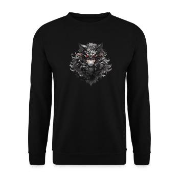 Dunkler Mondwolfmaske - Unisex Pullover - Schwarz - Vorne - Alina (178cm) & Michal (187cm)
