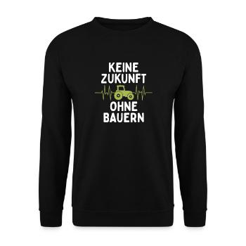 Keine Zukunft ohne Bauern Bauer Demo Landwirt - Unisex Pullover - Schwarz - Vorne - Alina (178cm) & Michal (187cm)