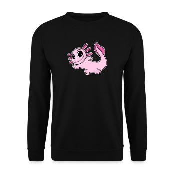 Axolotl Motif Pink - Unisex Sweatshirt - black - Front - Alina (178cm) & Michal (187cm)