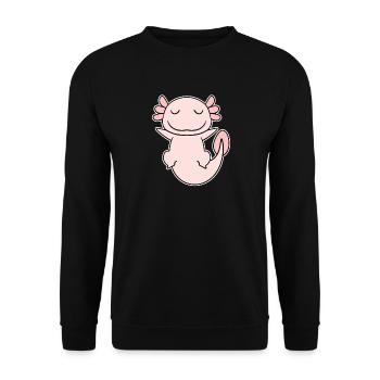 Axolotl Motif Kids Cute - Unisex Sweatshirt - black - Front - Alina (178cm) & Michal (187cm)