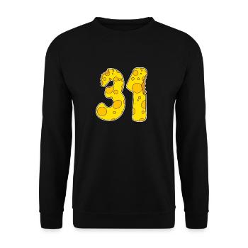 31 years old Lustig Käse - Unisex Sweatshirt - black - Front - Alina (178cm) & Michal (187cm)