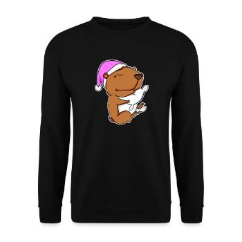 Capybara Capybara Tired Pillow Relax - Unisex Sweatshirt - black - Front - Alina (178cm) & Michal (187cm)
