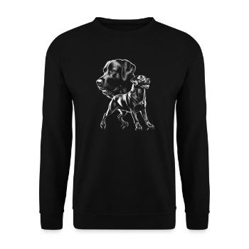 Cute Labrador as a cool portrait in drawing style - Unisex Sweatshirt - black - Front - Alina (178cm) & Michal (187cm)