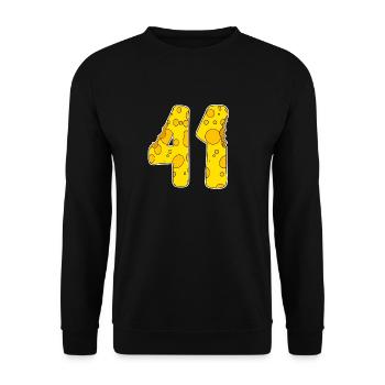 41 years of Lustig Käse - Unisex Sweatshirt - black - Front - Alina (178cm) & Michal (187cm)