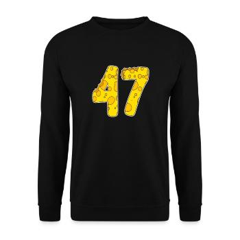 47 years of Lustig Käse - Unisex Sweatshirt - black - Front - Alina (178cm) & Michal (187cm)