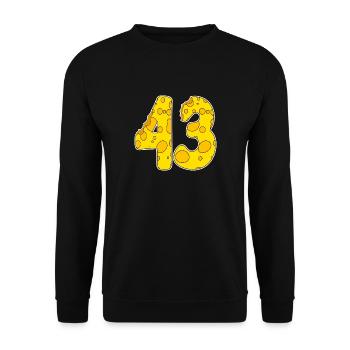 43 years of Lustig Käse - Unisex Sweatshirt - black - Front - Alina (178cm) & Michal (187cm)