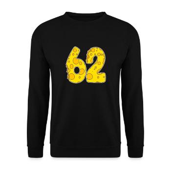 62 Jahre Lustig Käse - Unisex Pullover - Schwarz - Vorne - Alina (178cm) & Michal (187cm)