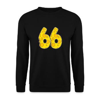 66 Jahre Lustig Käse - Unisex Pullover - Schwarz - Vorne - Alina (178cm) & Michal (187cm)