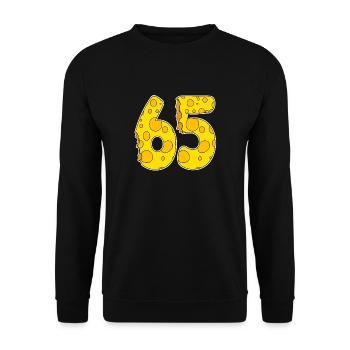 65 years of Lustig Käse - Unisex Sweatshirt - black - Front - Alina (178cm) & Michal (187cm)