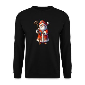 Ded Moroz Snegurotschka russischer Weihnachtsmann - Unisex Pullover - Schwarz - Vorne - Alina (178cm) & Michal (187cm)