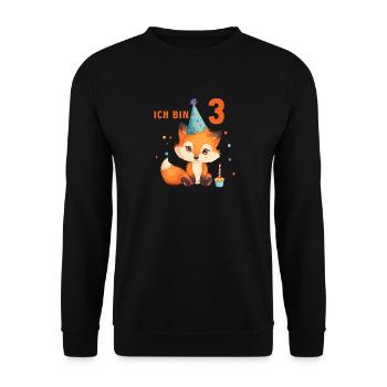 Fuchs 3 Geburtstag Füchse 3 Jahre Kinder - Unisex Pullover - Schwarz - Vorne - Alina (178cm) & Michal (187cm)