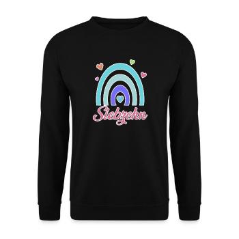 17. Geburtstag Regenbogen Vintage - Unisex Pullover - Schwarz - Vorne - Alina (178cm) & Michal (187cm)