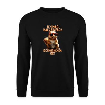 Squirrel I just like squirrels - Unisex Sweatshirt - black - Front - Alina (178cm) & Michal (187cm)