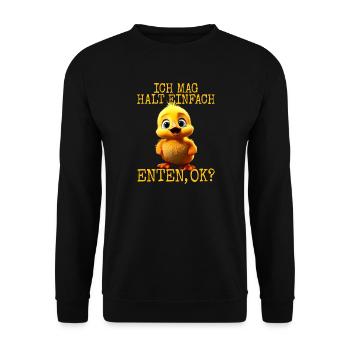 Duck Cute Ducklings I just like ducks - Unisex Sweatshirt - black - Front - Alina (178cm) & Michal (187cm)