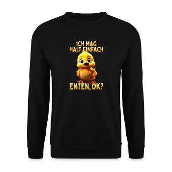 Duck Cute Ducklings I just like ducks - Unisex Sweatshirt - black - Front - Alina (178cm) & Michal (187cm)