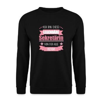 Sekretärin Büro Job süßes Geschenk - Unisex Pullover - Schwarz - Vorne - Alina (178cm) & Michal (187cm)