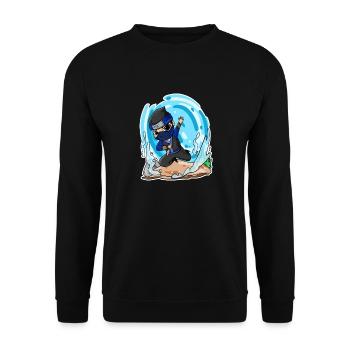 Ninja Motiv - Unisex Pullover - Schwarz - Vorne - Alina (178cm) & Michal (187cm)