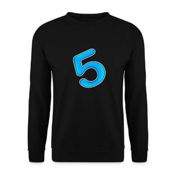Number 5 Blue - Unisex Sweatshirt - black - Front - Alina (178cm) & Michal (187cm)