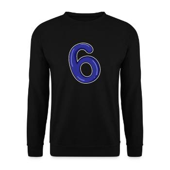Number 6 Number Blue - Unisex Sweatshirt - black - Front - Alina (178cm) & Michal (187cm)
