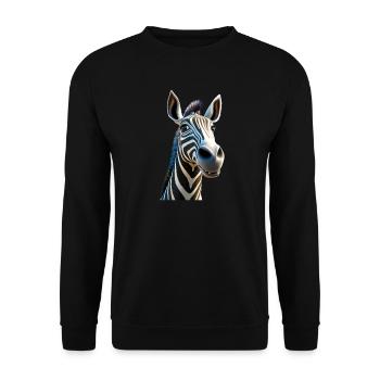 Zebra Africa I Love Cute Zebras Wild Zebra - Unisex Sweatshirt - black - Front - Alina (178cm) & Michal (187cm)