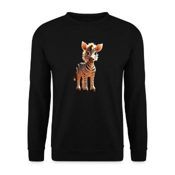 Zebra Africa I Love Cute Zebras Wild Zebra - Unisex Sweatshirt - black - Front - Alina (178cm) & Michal (187cm)