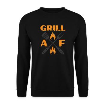 Grill AF - Unisex Sweatshirt - black - Front - Alina (178cm) & Michal (187cm)
