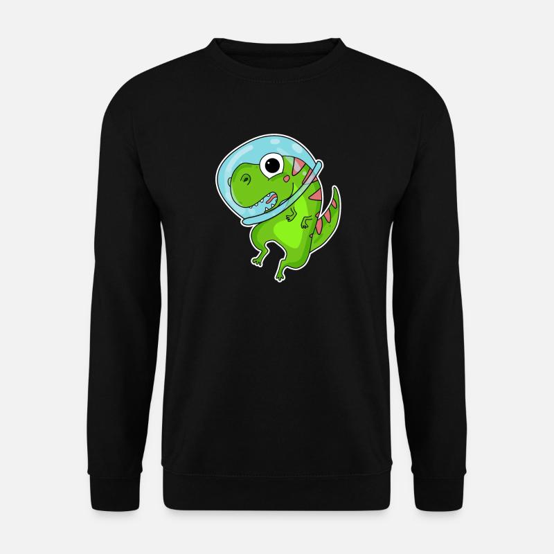 Dino Motif Dinosaur Space Astronauat - Unisex Sweatshirt - black