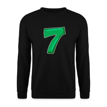 Zahl 7 Nummer - Unisex Pullover - Schwarz - Vorne - Alina (178cm) & Michal (187cm)