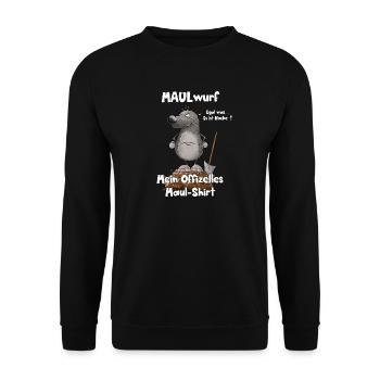 Schlechte Laune Nö Maulwurf Wortspiel - Unisex Pullover - Schwarz - Vorne - Alina (178cm) & Michal (187cm)