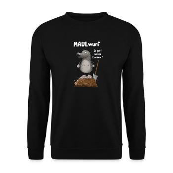 Schlechte Laune Nö Maulwurf Wortspiel - Unisex Pullover - Schwarz - Vorne - Alina (178cm) & Michal (187cm)